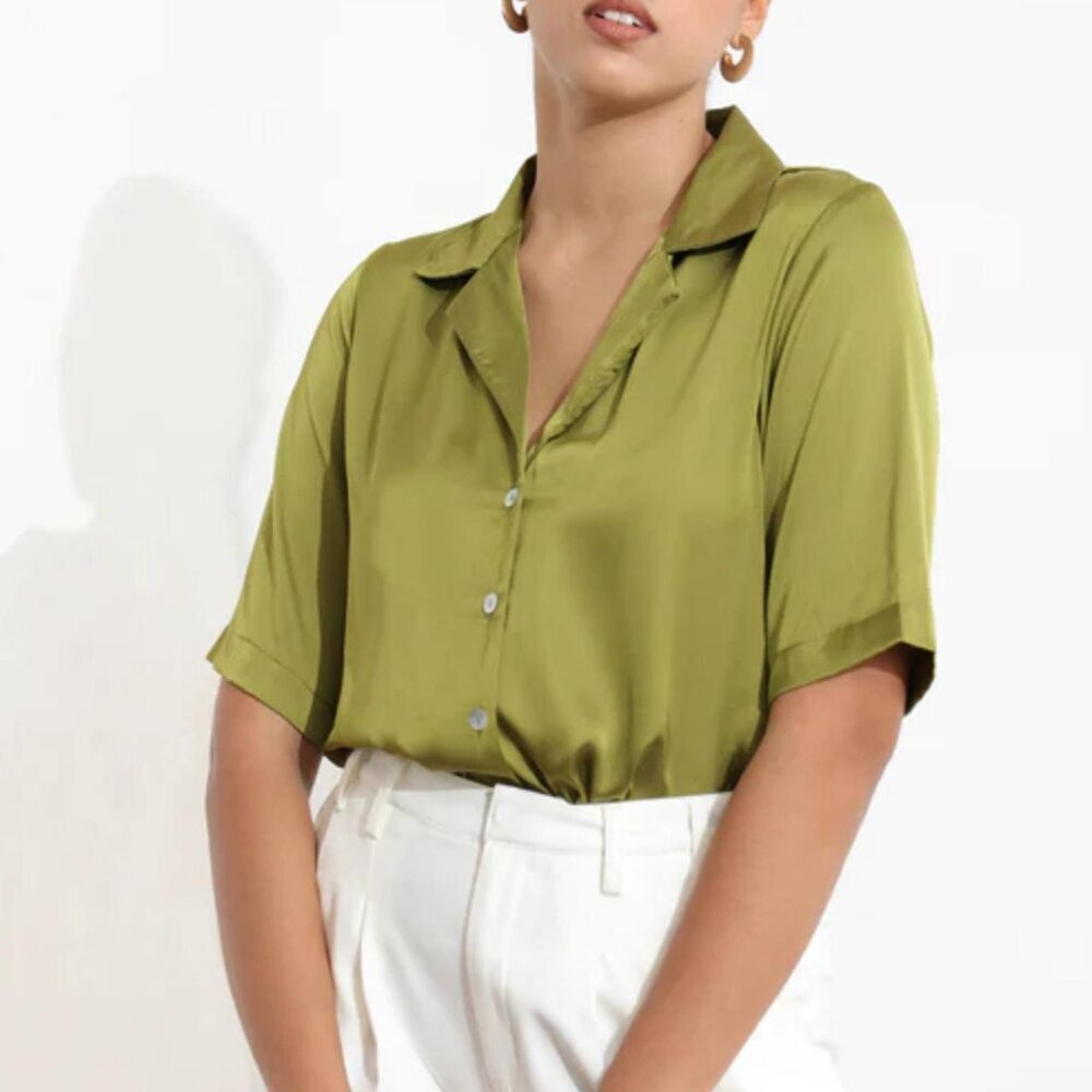Rachel Roy Neon Quiet Luxury Button Down XS